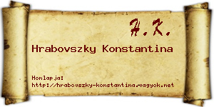Hrabovszky Konstantina névjegykártya
